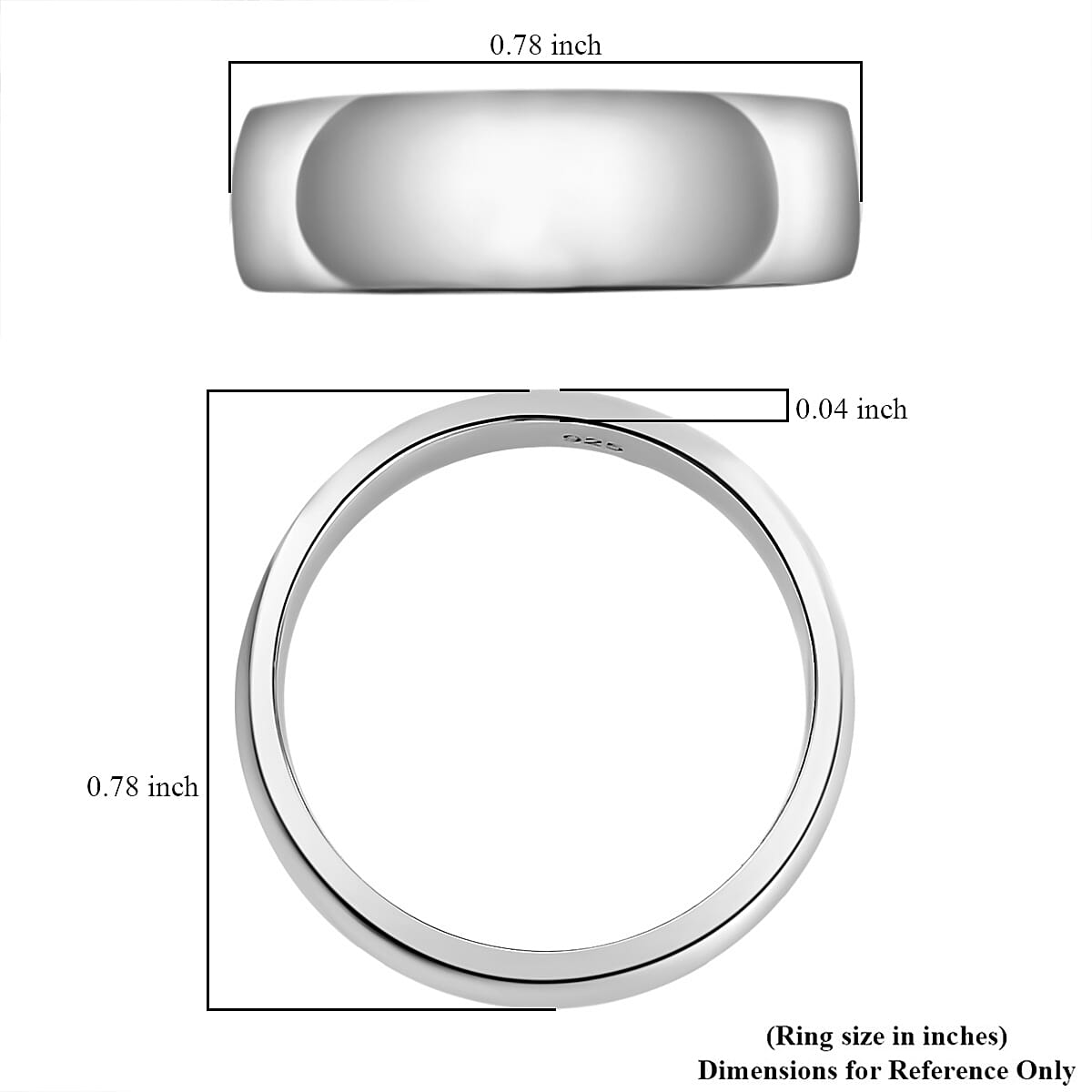 Platinum Over Sterling Silver Forever Yours Engraved Band Ring (Size 5.0) 4 Grams