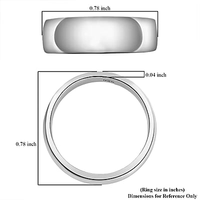 Platinum Over Sterling Silver Forever Yours Engraved Band Ring (Size 5.0) 4 Grams