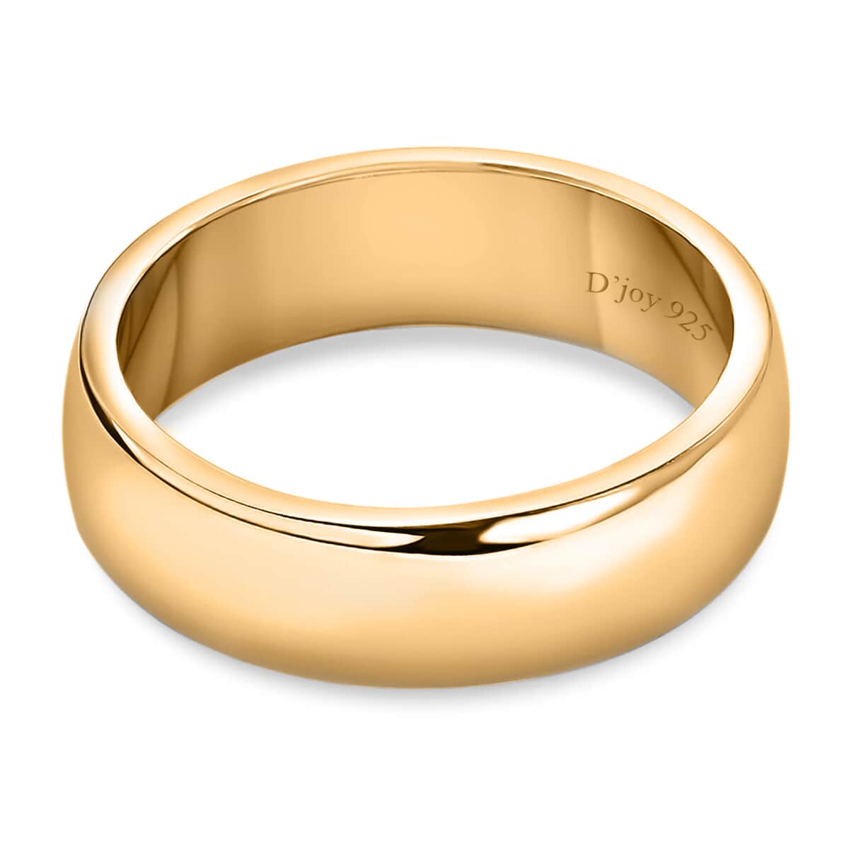 Vermeil Yellow Gold Over Sterling Silver Forever Yours Engraved Band Ring (Size 7.0) 4 Grams image number 4