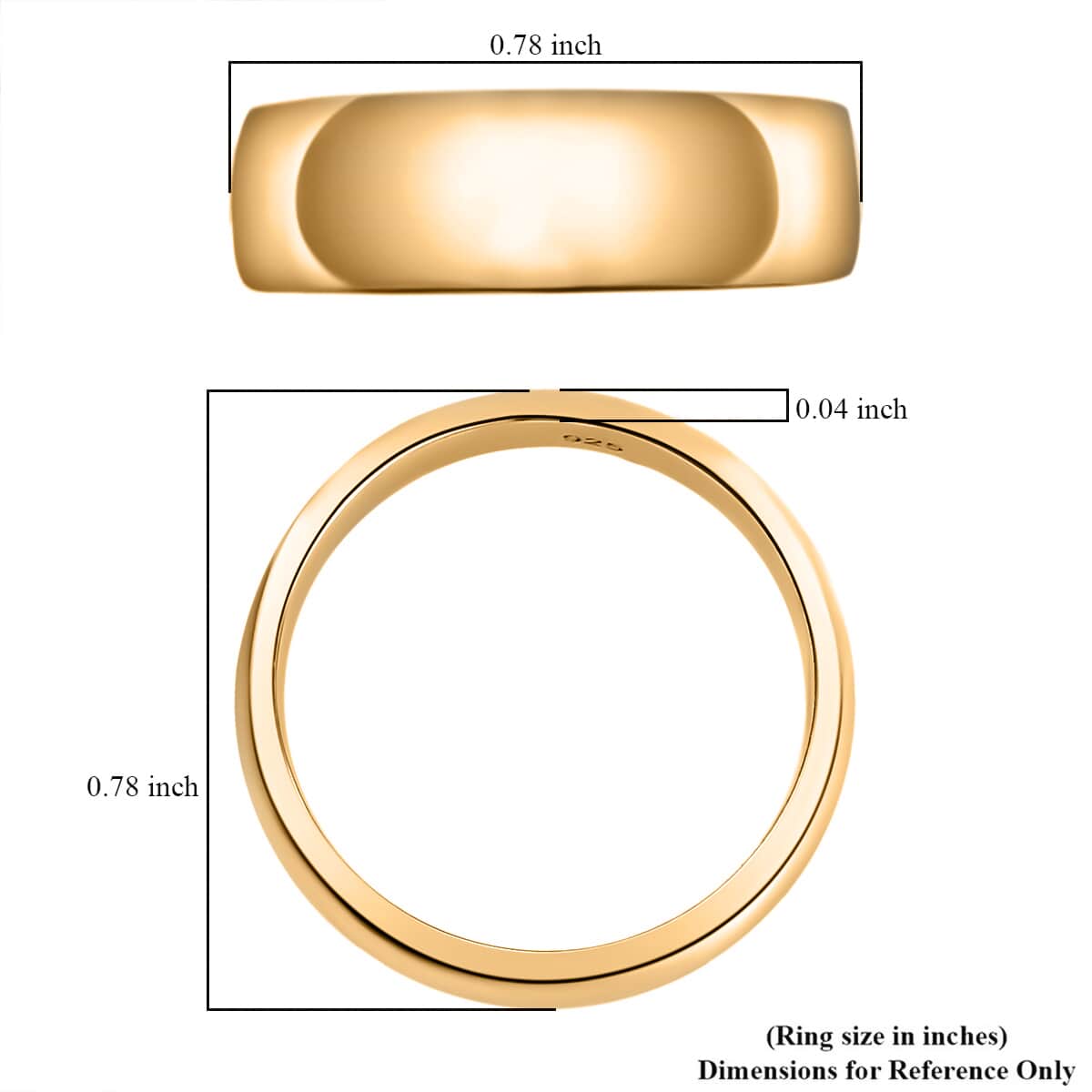 Vermeil Yellow Gold Over Sterling Silver Forever Yours Engraved Band Ring (Size 7.0) 4 Grams image number 5