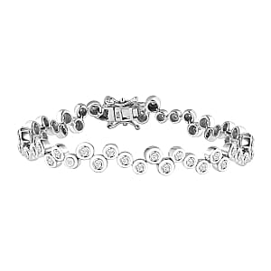Moissanite Fancy 1.15 ctw Bracelet in Rhodium Over Sterling Silver (7.50 In)
