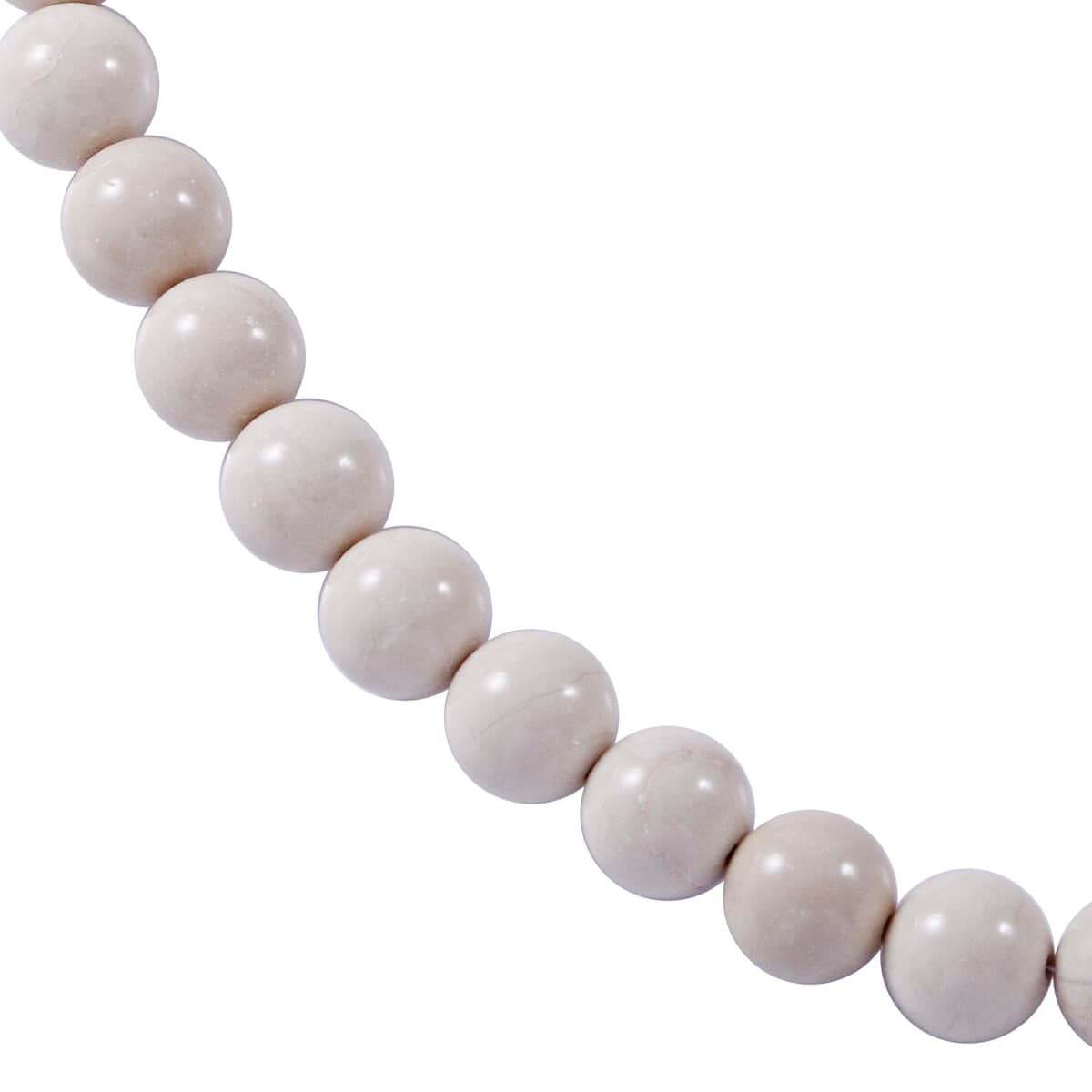 White Calcite Beaded Necklace 18 Inches in Sterling Silver 320.00 ctw image number 2