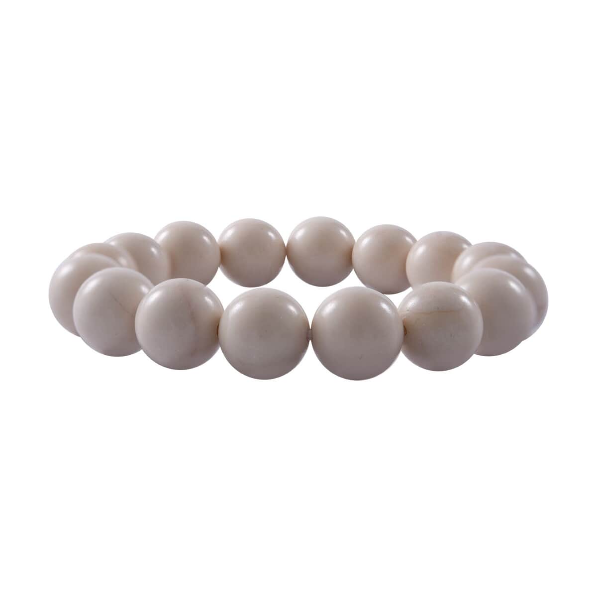 White Calcite Beaded Stretch Bracelet 180.00 ctw image number 2