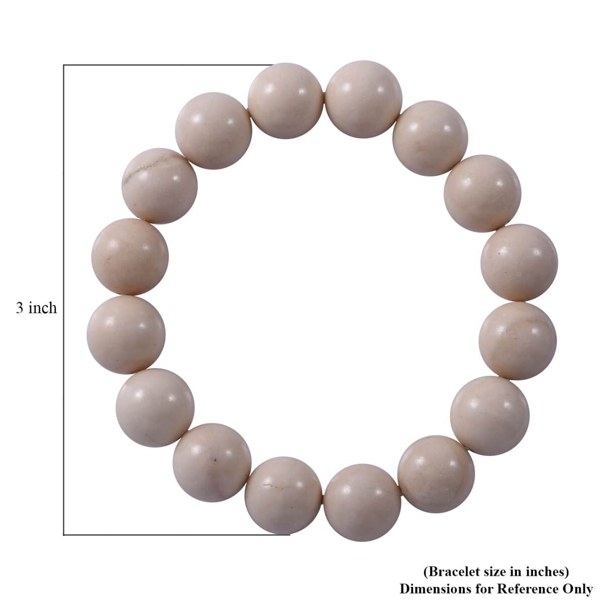 White Calcite Beaded Stretch Bracelet 180.00 ctw image number 4