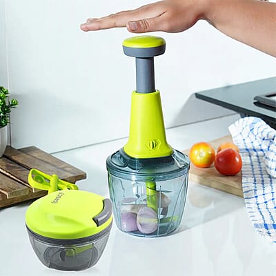 Set of 2 Green Chopper Blender Food Processor 900 ml