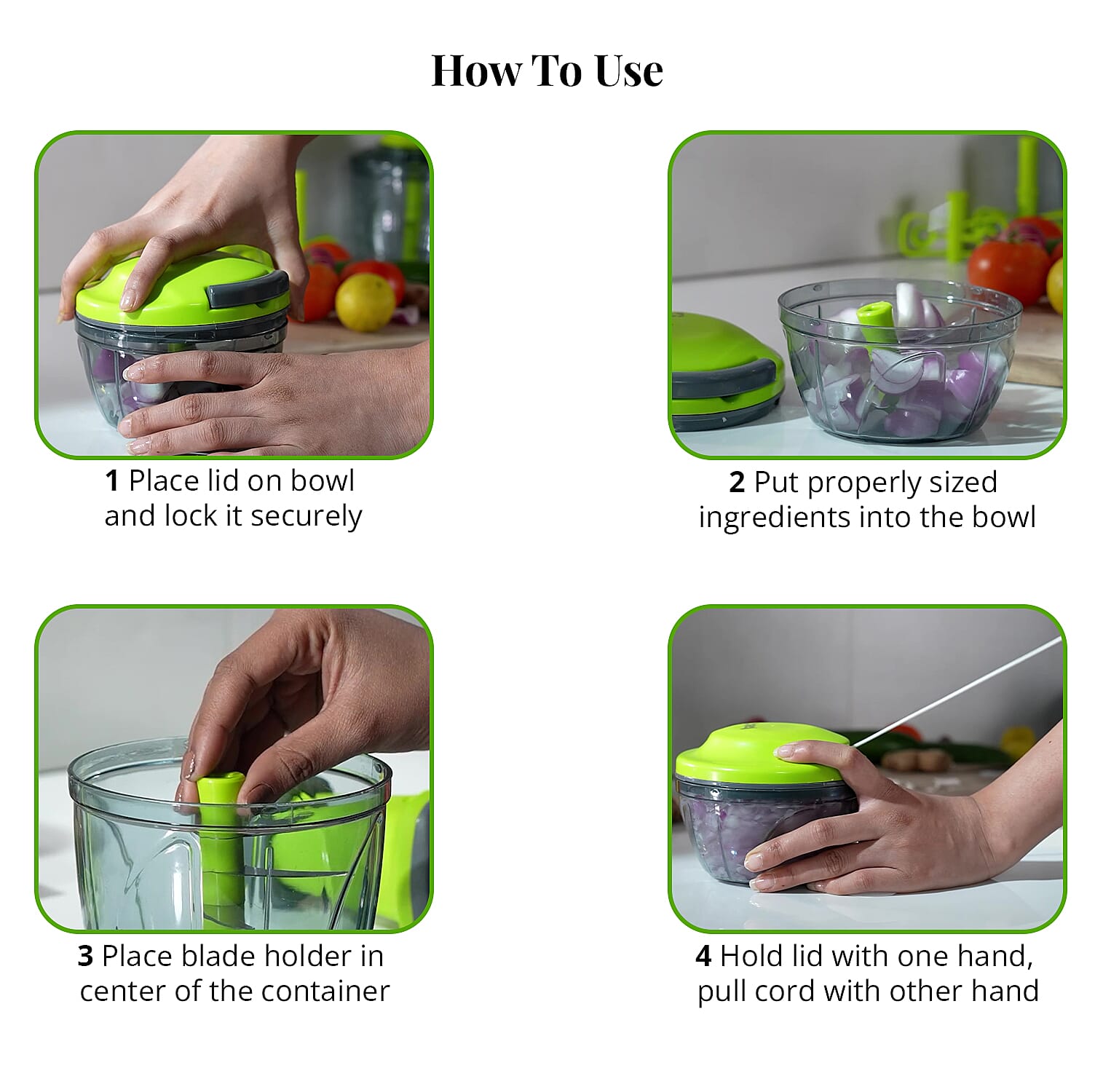 "set of 2 manual chopper Blender Food Processor Size: 5.2(L)x5.2(W)x9(H) Inches Capacity: 900 & 500 ml Colour: Green"