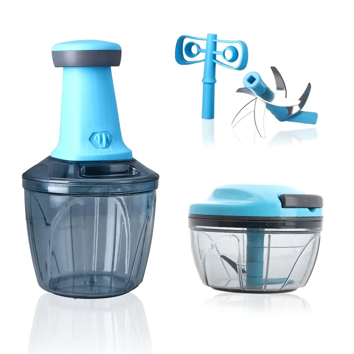 Set of 2 Blue Chopper Blender Food Processor 900 ml image number 0