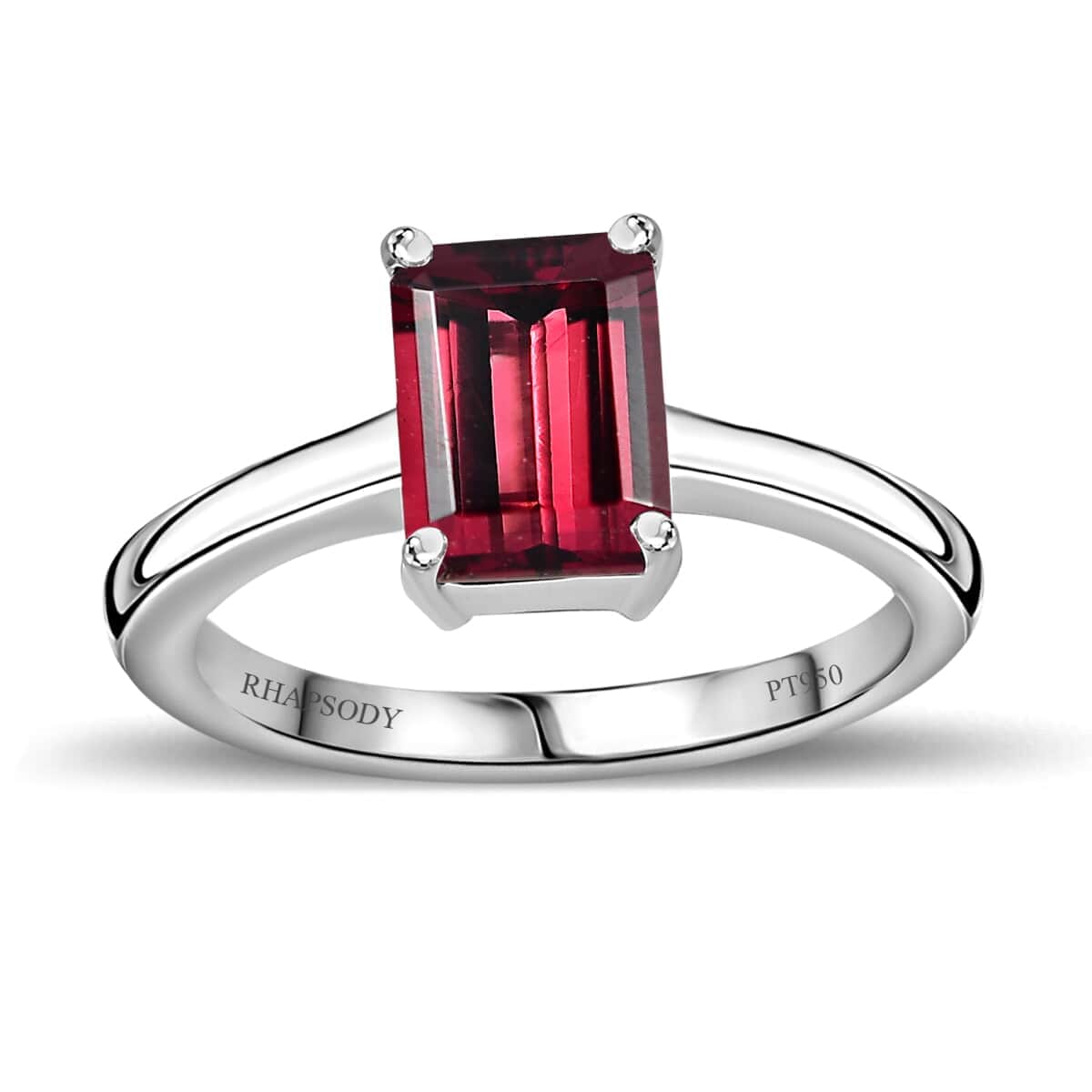 Rhapsody 950 Platinum AAAA Ouro Fino Rubellite Solitaire Ring (Size 6.0) 4.50 Grams 1.80 ctw image number 0