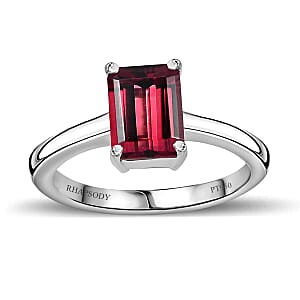 Rhapsody 950 Platinum AAAA Ouro Fino Rubellite Solitaire Ring (Size 7.0) 4.50 Grams 1.80 ctw