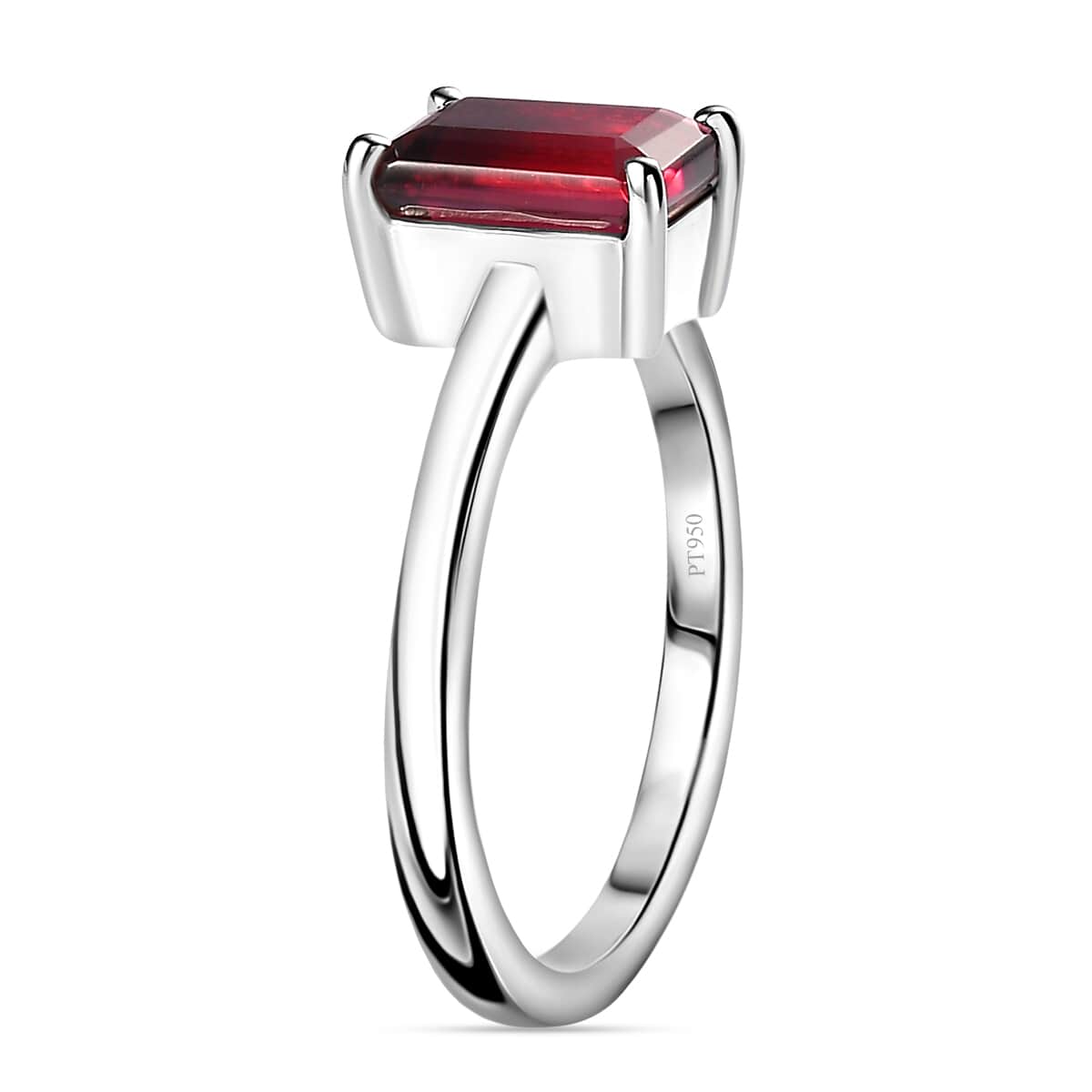 Rhapsody 950 Platinum AAAA Ouro Fino Rubellite Solitaire Ring (Size 8.0) 4.50 Grams 1.80 ctw image number 3