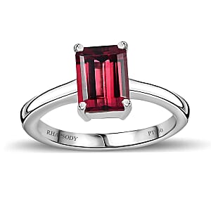 Rhapsody 950 Platinum AAAA Ouro Fino Rubellite Solitaire Ring (Size 9.0) 4.50 Grams 1.80 ctw