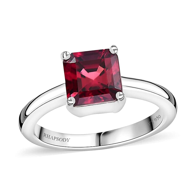 Rhapsody 950 Platinum AAAA Ouro Fino Rubellite Solitaire Ring (Size 6.0) 5.80 Grams 2.00 ctw