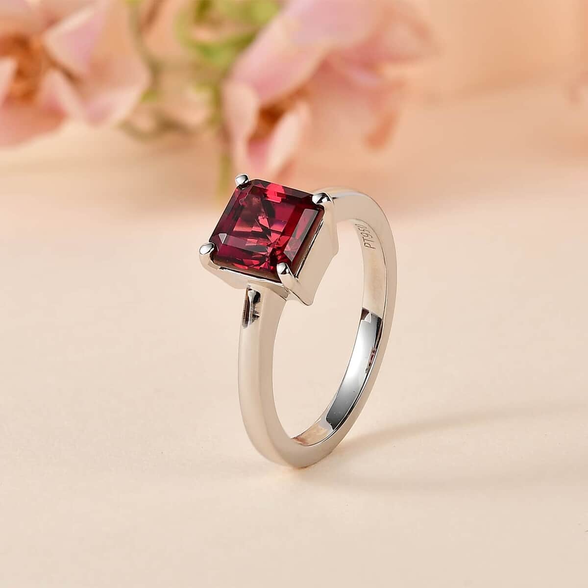 Rhapsody 950 Platinum AAAA Ouro Fino Rubellite Solitaire Ring (Size 6.0) 5.80 Grams 2.00 ctw image number 1