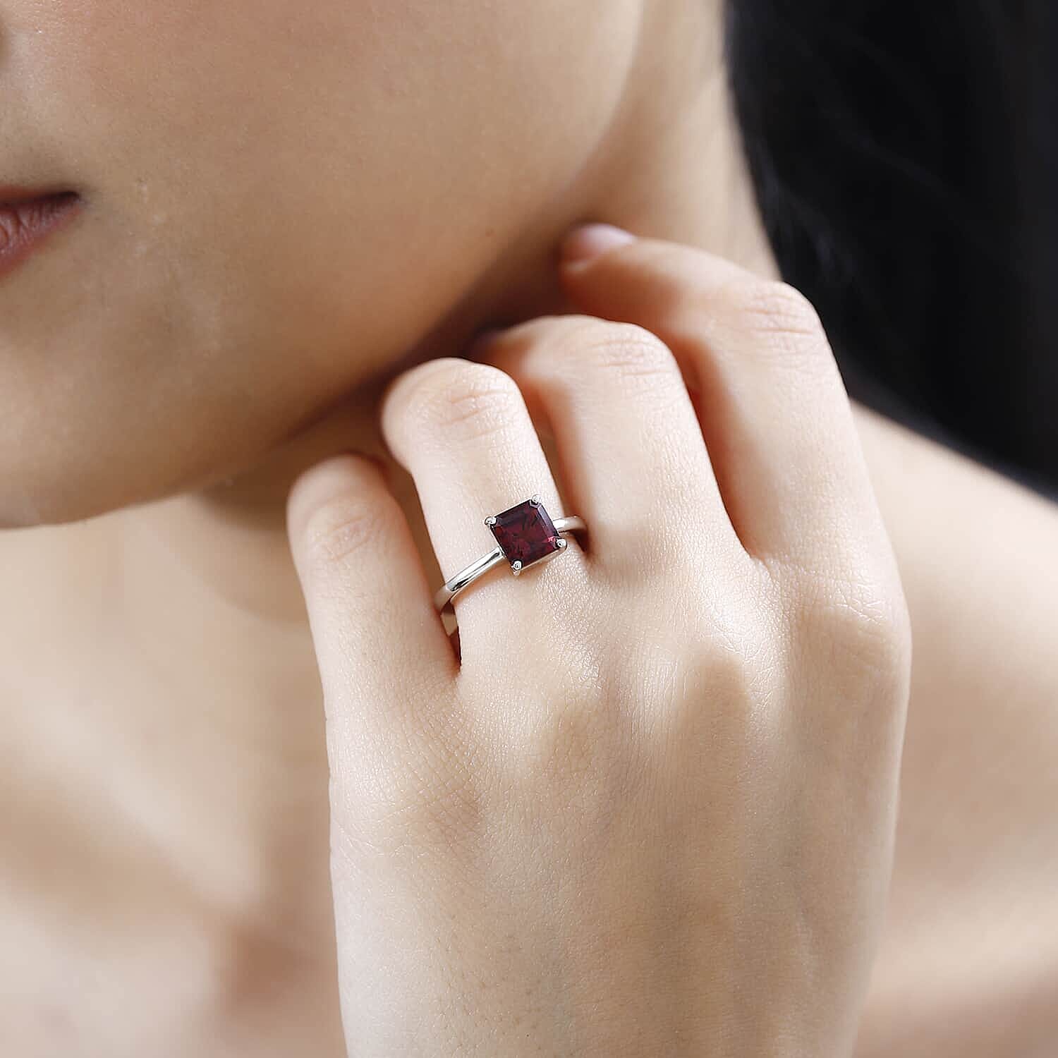 Rhapsody 950 Platinum AAAA Ouro Fino Rubellite Solitaire Ring (Size 6.0) 5.80 Grams 2.00 ctw