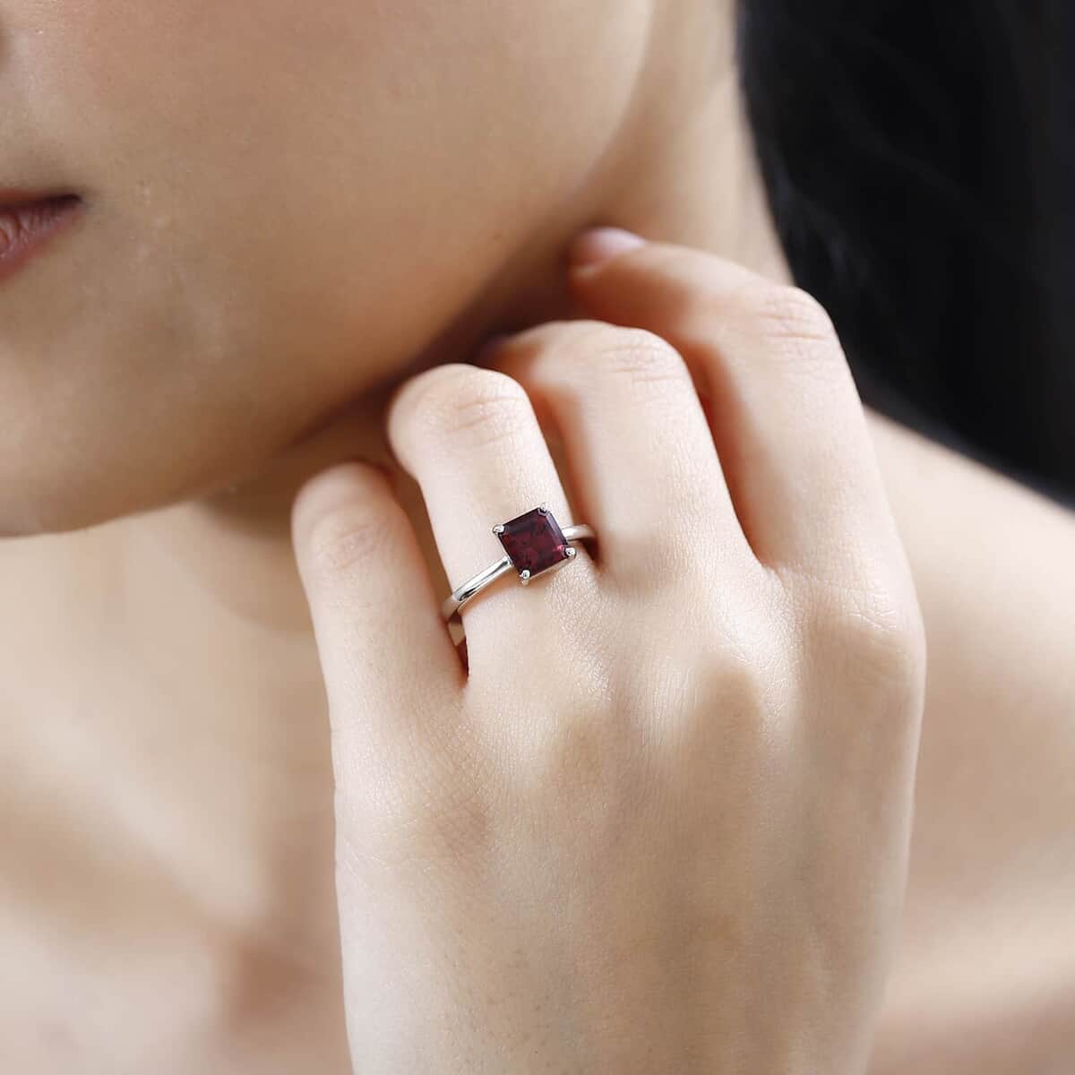 Rhapsody 950 Platinum AAAA Ouro Fino Rubellite Solitaire Ring (Size 6.0) 5.80 Grams 2.00 ctw image number 2