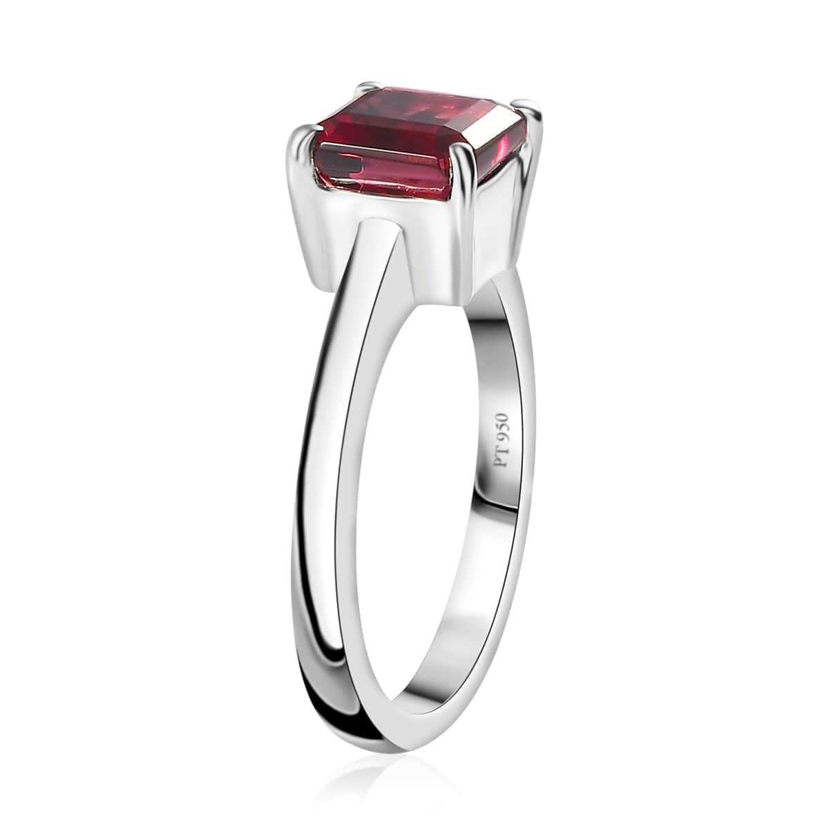 Rhapsody 950 Platinum AAAA Ouro Fino Rubellite Solitaire Ring (Size 6.0) 5.80 Grams 2.00 ctw image number 3