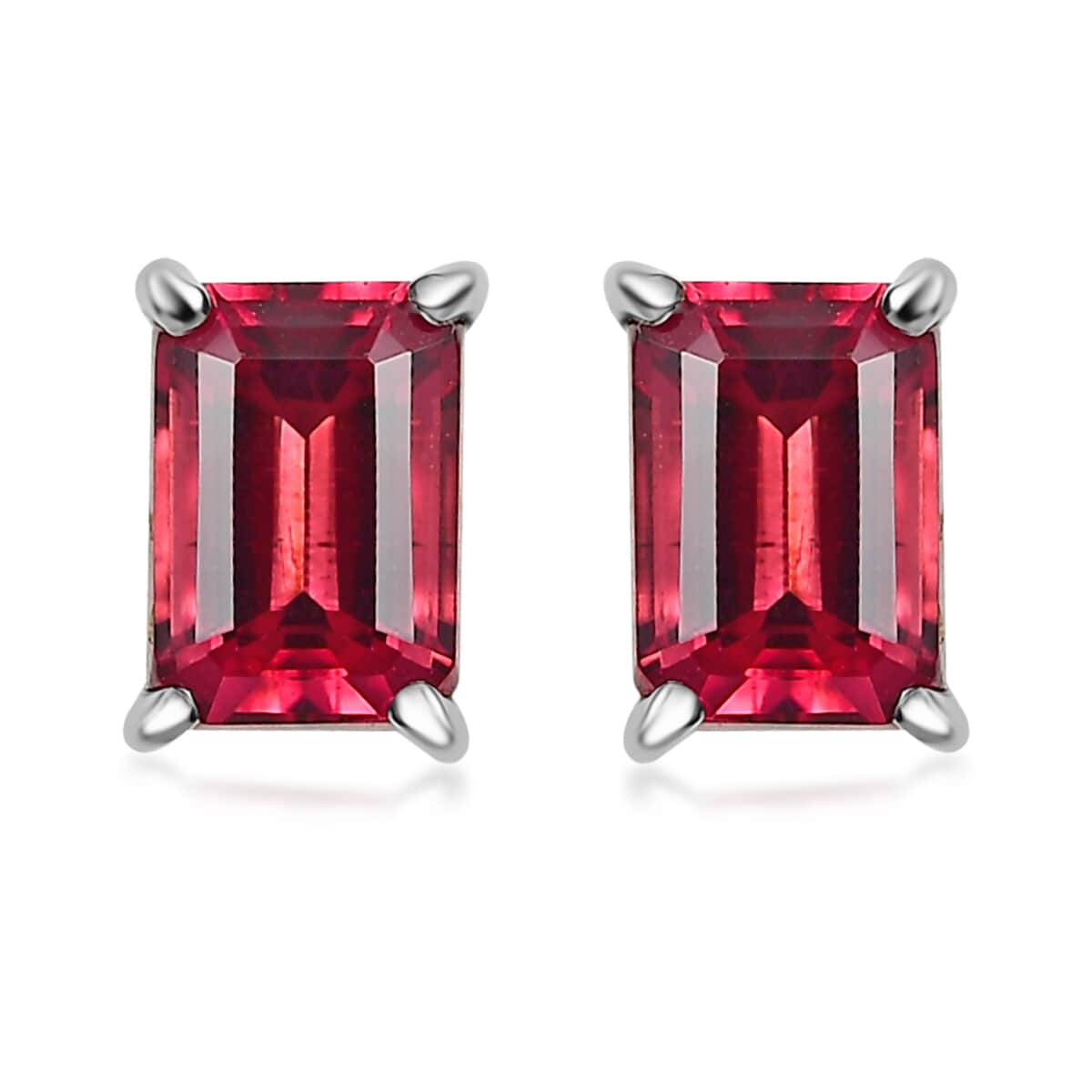 Rhapsody 950 Platinum AAAA Ouro Fino Rubellite Solitaire Stud Earrings 1.60 ctw image number 0