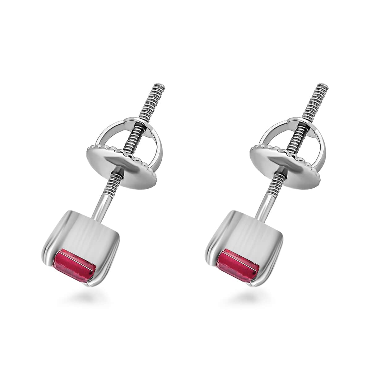 Rhapsody 950 Platinum AAAA Ouro Fino Rubellite Solitaire Stud Earrings 1.60 ctw image number 4