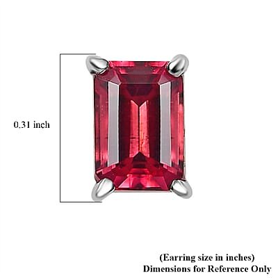 Rhapsody 950 Platinum AAAA Ouro Fino Rubellite Solitaire Stud Earrings 1.60 ctw