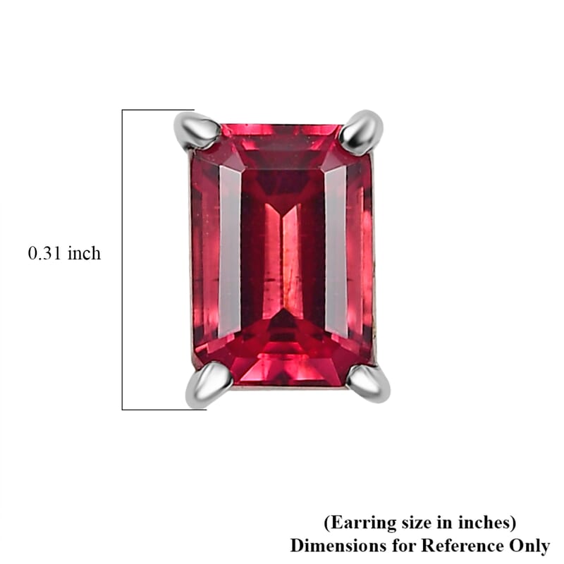 Rhapsody 950 Platinum AAAA Ouro Fino Rubellite Solitaire Stud Earrings 1.60 ctw