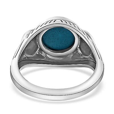 Artisan Crafted Premium Sleeping Beauty Turquoise Horse Head Men's Ring in Sterling Silver (Size 10.0) 3.50 ctw