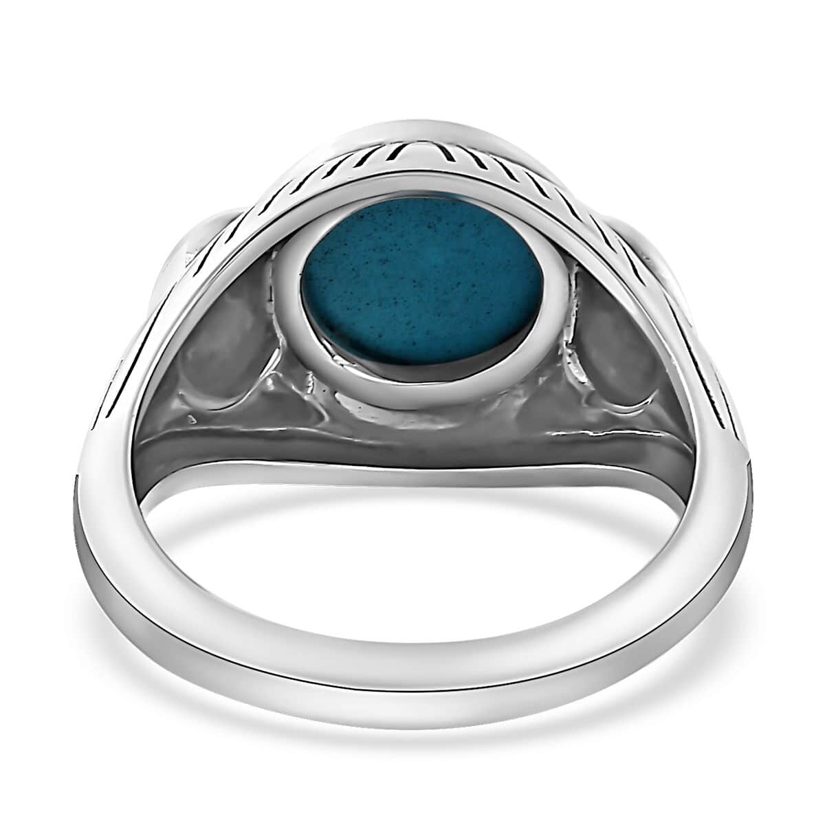 Artisan Crafted Premium Sleeping Beauty Turquoise Horse Head Men's Ring in Sterling Silver (Size 9.0) 3.50 ctw image number 4