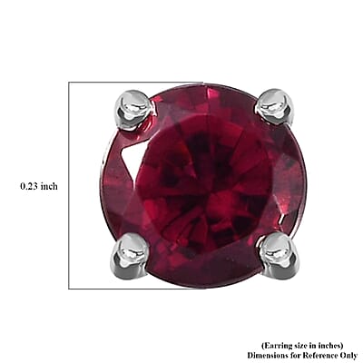 Rhapsody 950 Platinum AAAA Ouro Fino Rubellite Solitaire Stud Earrings 1.50 ctw