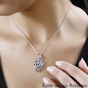 Multi Sapphire 0.84 ctw Pendant in Platinum Over Sterling Silver