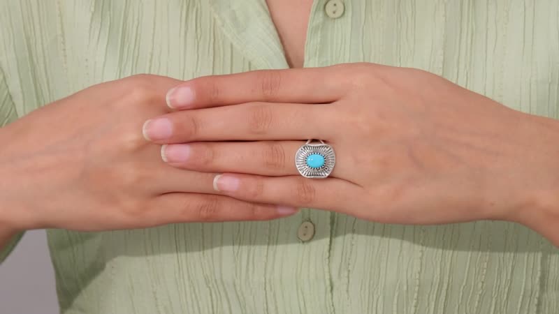 Premium Sleeping Beauty Turquoise Ring in Sterling Silver (Size 10.0) 1.75 ctw