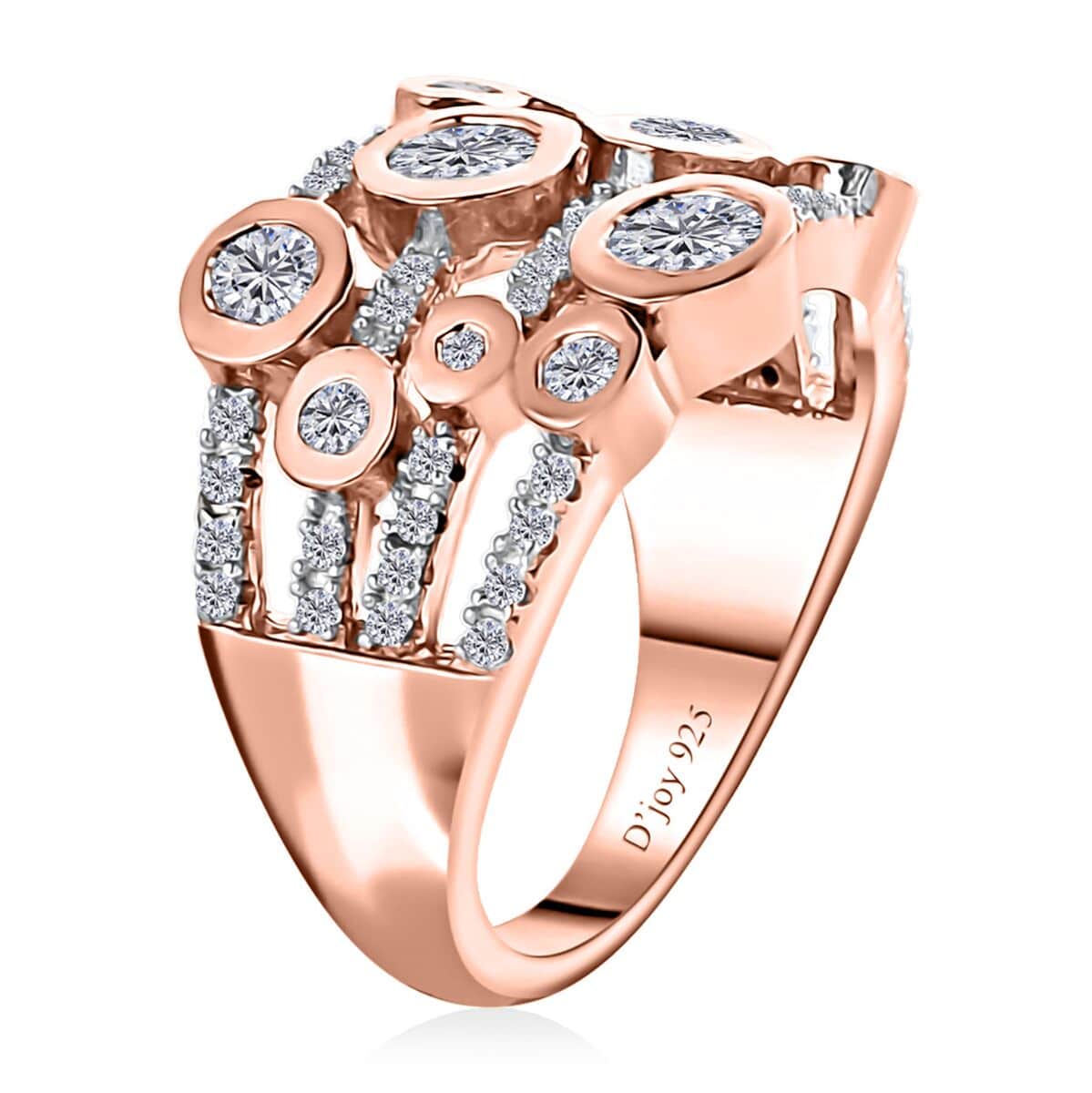 Moissanite Ring in Vermeil Rose Gold Over Sterling Silver (Size 7.0) 1.20 ctw image number 3