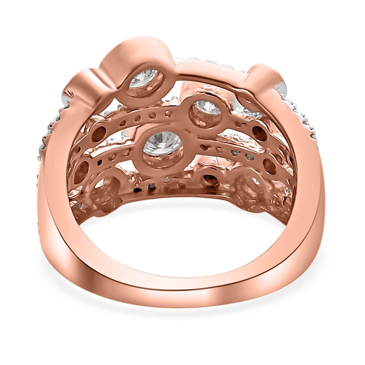 Moissanite Ring in Vermeil Rose Gold Over Sterling Silver (Size 7.0) 1.20 ctw image number 4