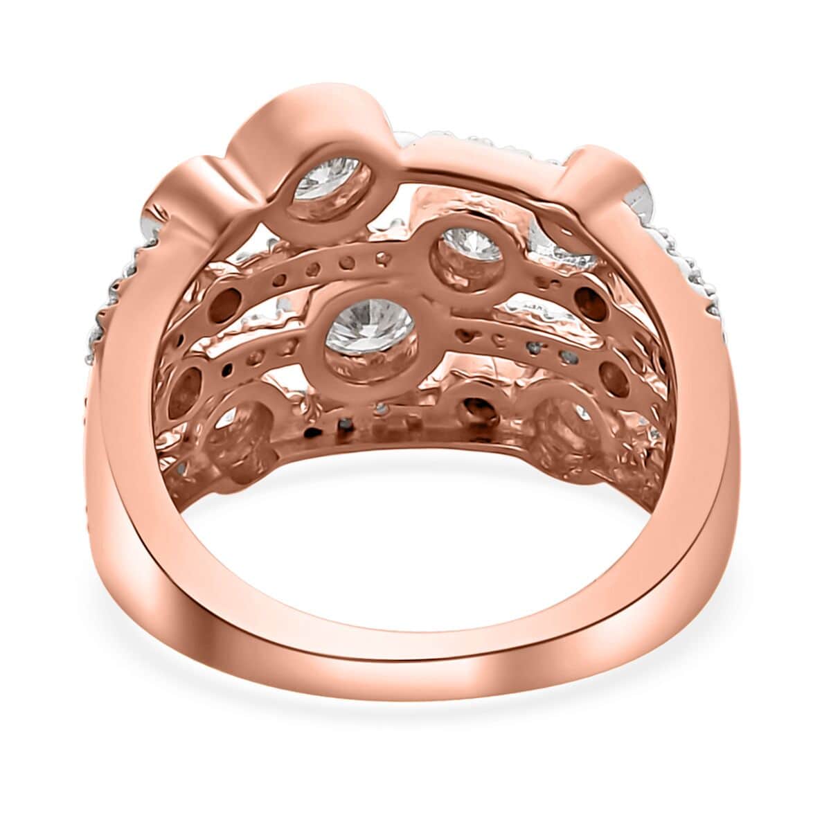 Moissanite Ring in Vermeil Rose Gold Over Sterling Silver (Size 8.0) 1.20 ctw image number 4