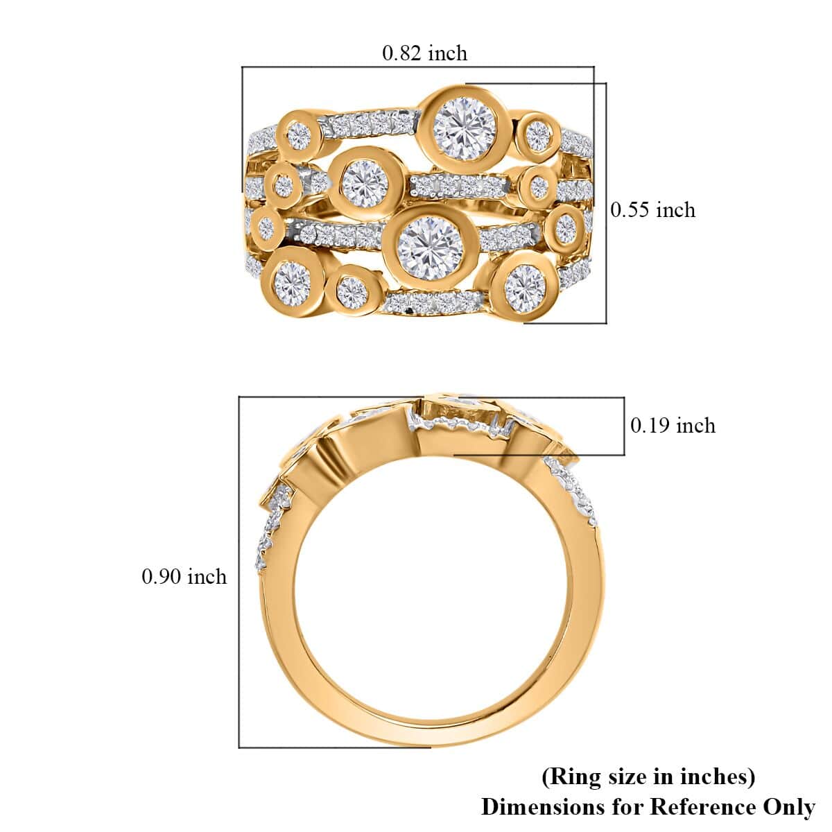 Moissanite Ring in Vermeil Yellow Gold Over Sterling Silver (Size 6.0) 1.20 ctw image number 5