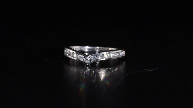 Moissanite Wishbone Ring in Platinum Over Sterling Silver (Size 6.0) 0.50 ctw