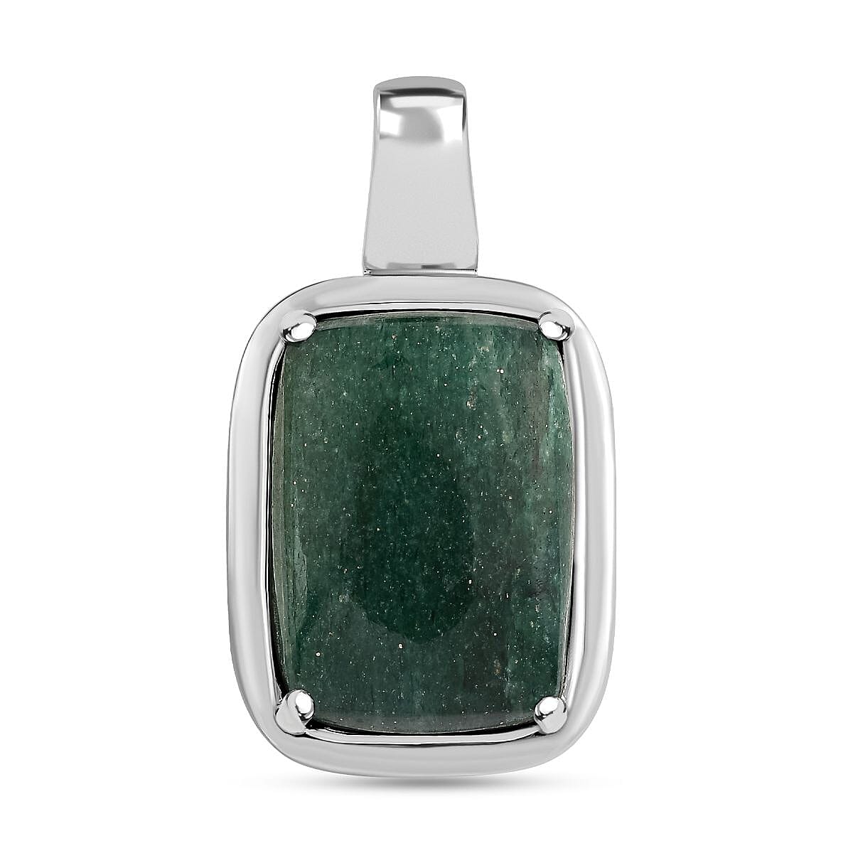 Green Aventurine 27.00 ctw Pendant in Stainless Steel