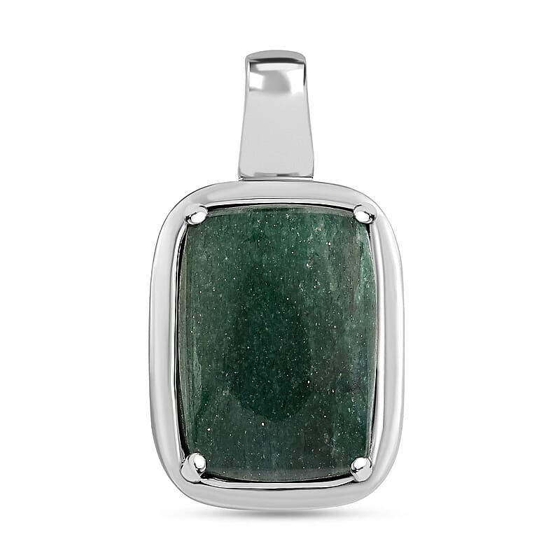 Green Aventurine 27.00 ctw Pendant in Stainless Steel