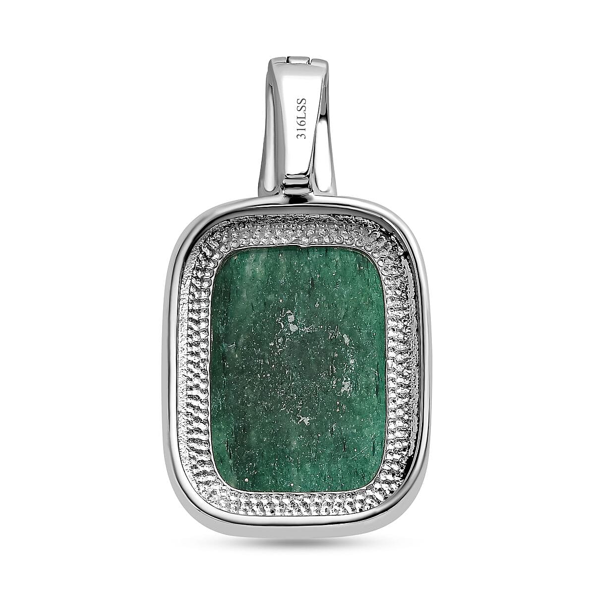 Green Aventurine 27.00 ctw Pendant in Stainless Steel