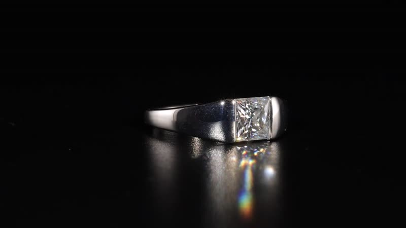 Moissanite (Sqr 6x6mm) Solitaire Ring in Platinum Over Sterling Silver (Size 6.0) 1.20 ctw