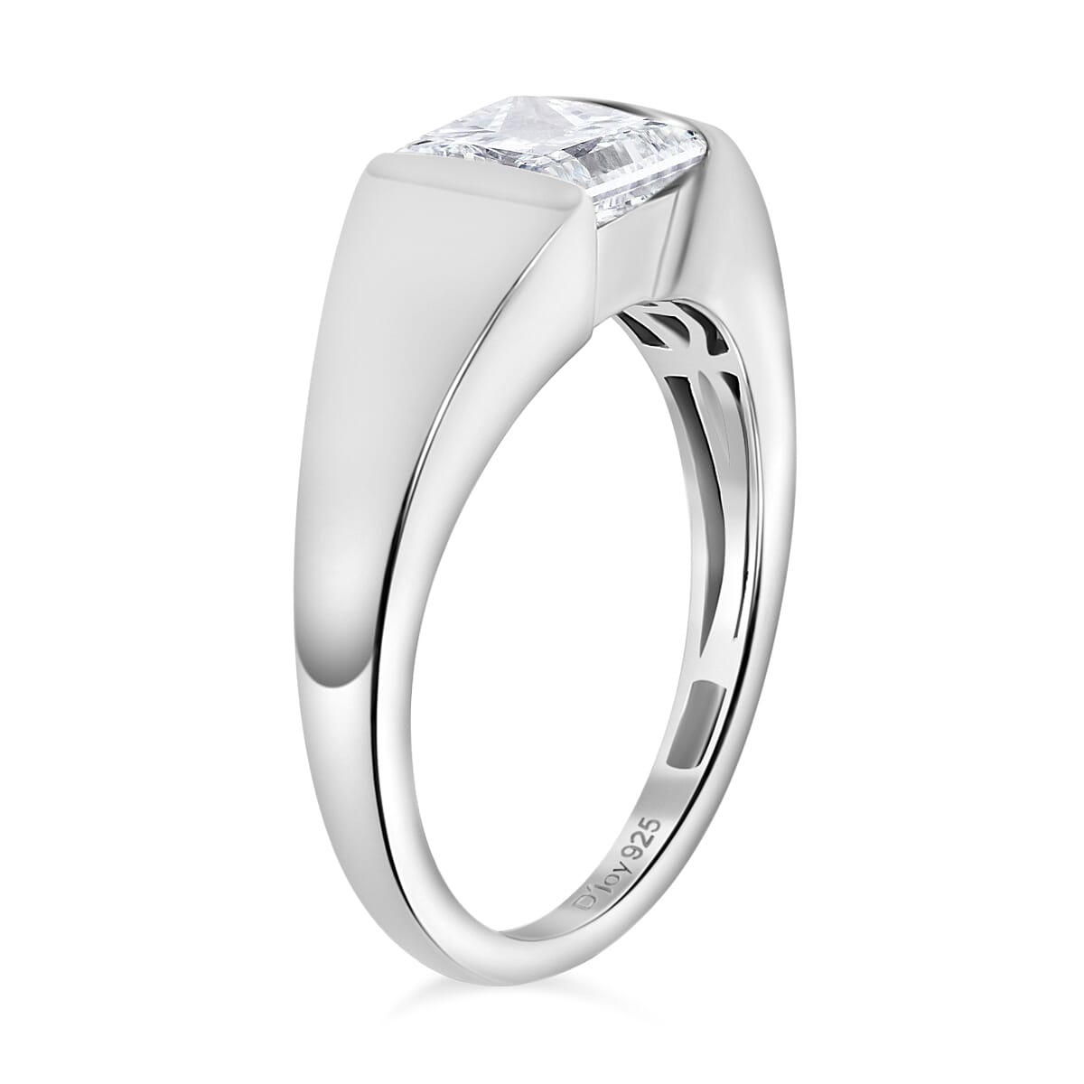 Moissanite Solitaire Ring in Platinum Over Sterling Silver (Size 6.0) 1.20 ctw
