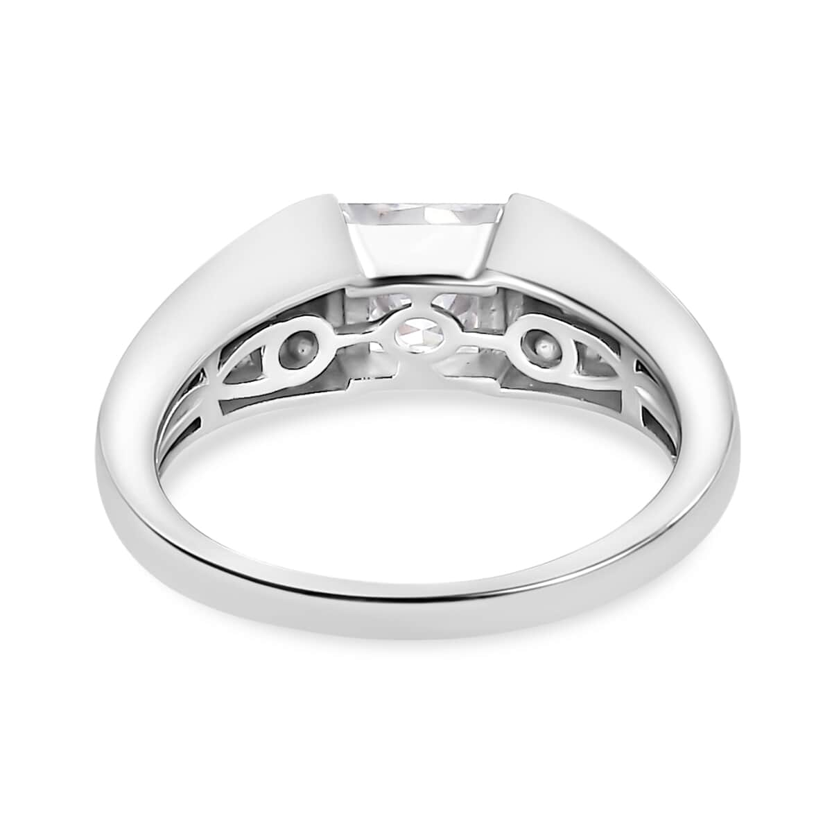 Moissanite Solitaire Ring in Platinum Over Sterling Silver (Size 7.0) 1.20 ctw image number 5