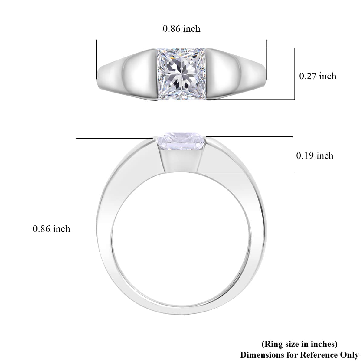 Moissanite Solitaire Ring in Platinum Over Sterling Silver (Size 7.0) 1.20 ctw image number 6