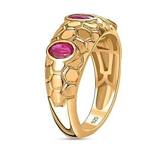 African Ruby 1.09 ctw Fancy Ring in Vermeil Yellow Gold Over Sterling Silver (Size 9)