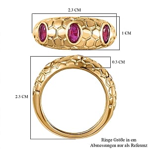 African Ruby 1.09 ctw Fancy Ring in Vermeil Yellow Gold Over Sterling Silver (Size 9)