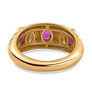 African Ruby 1.09 ctw Fancy Ring in Vermeil Yellow Gold Over Sterling Silver (Size 10)
