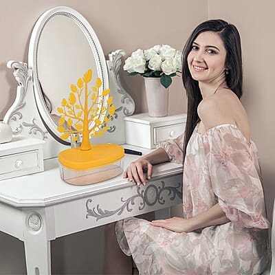 Yellow Tree Design Holder Display Jewelry Organizer