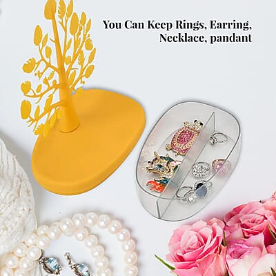 Yellow Tree Design Holder Display Jewelry Organizer