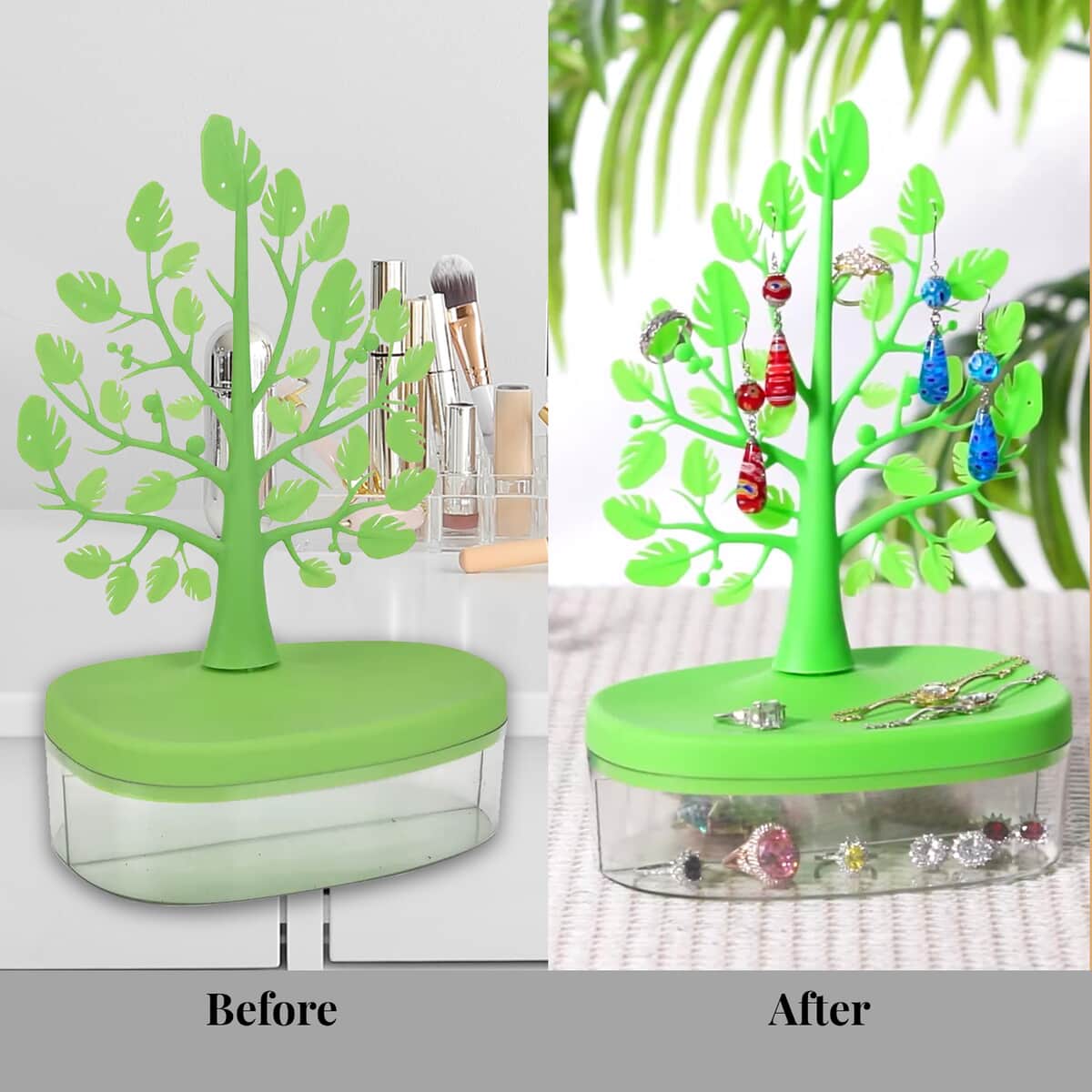 Green Tree Design Holder Display Jewelry Organizer image number 5