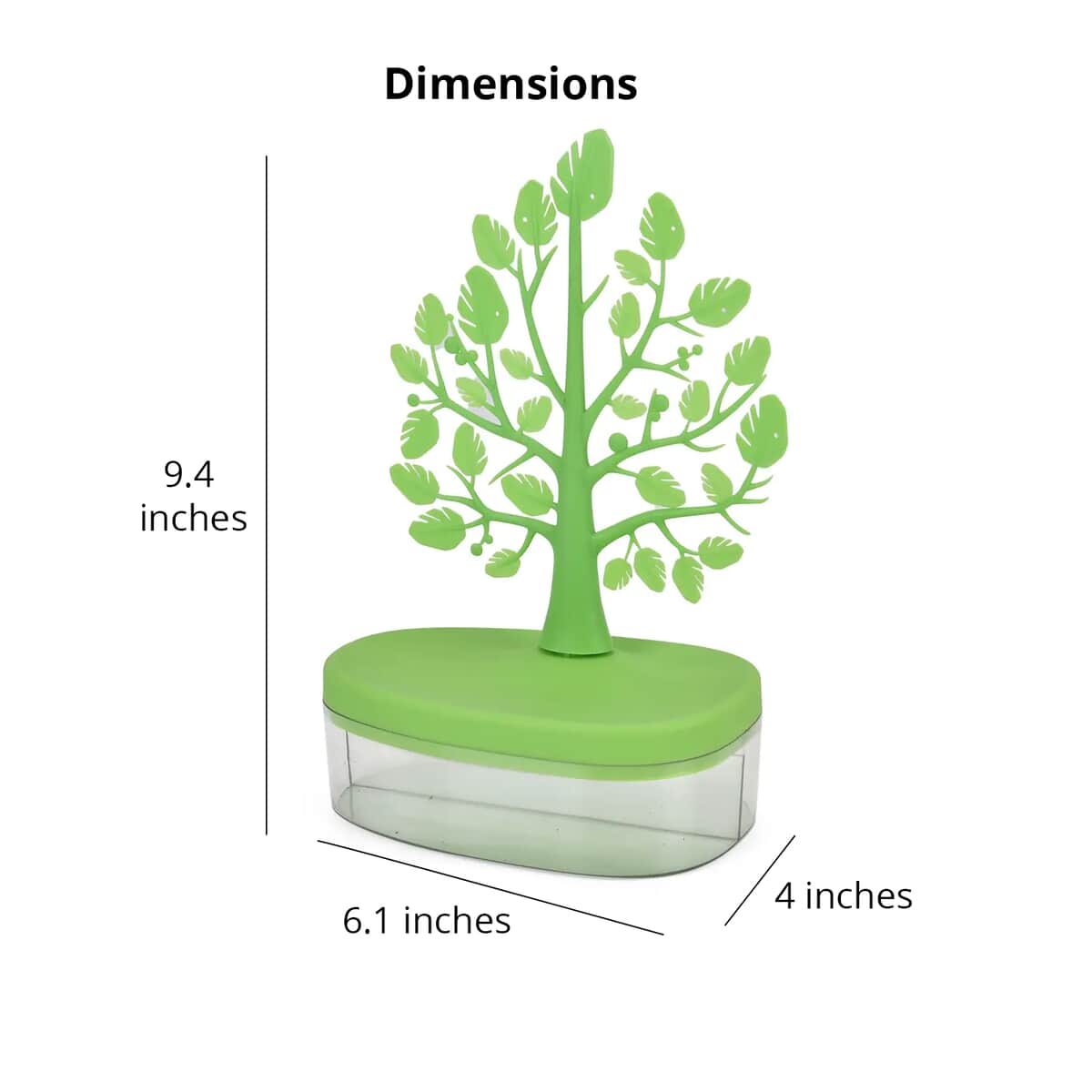 Green Tree Design Holder Display Jewelry Organizer image number 7