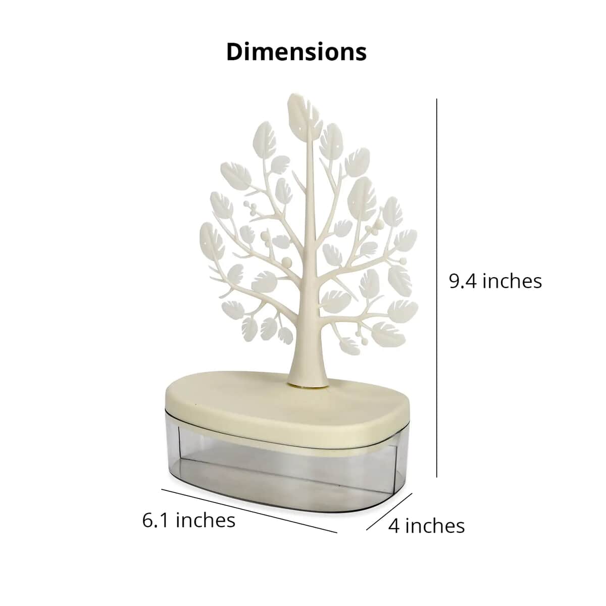 White Tree Design Holder Display Jewelry Organizer image number 7