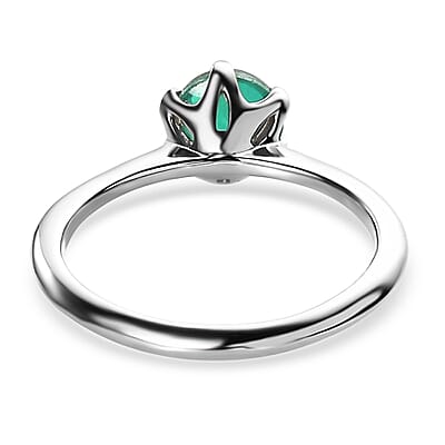 Peacock Quartz 0.90 ctw Solitaire Ring in Platinum Over Sterling Silver (Size 5.0)